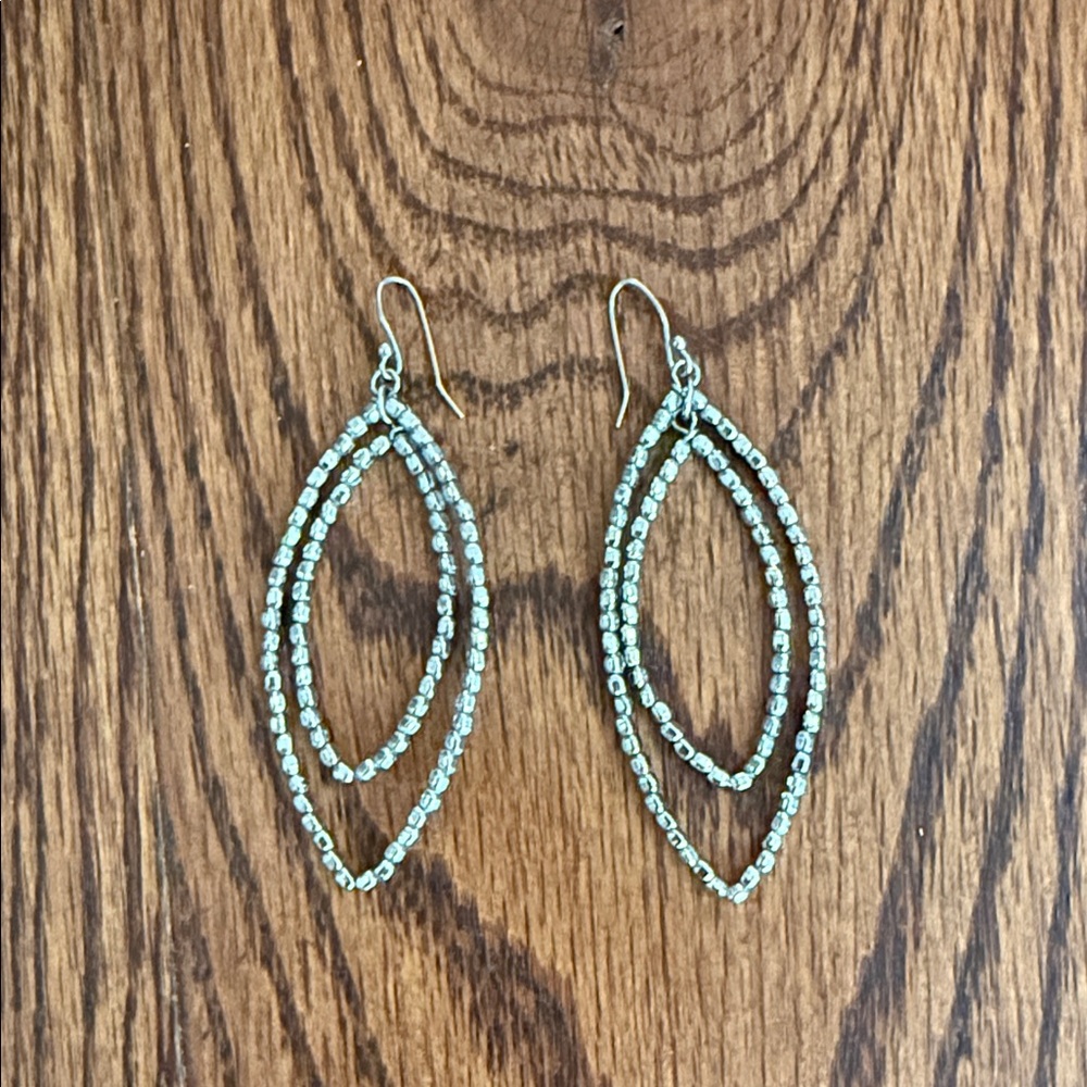 Stella & Dot Silver Double Hoop Earrings